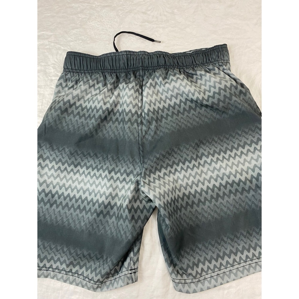 Speedo Swim Trunks Mens Medium Grey Chevron Excellent Board Shorts 7784224-002